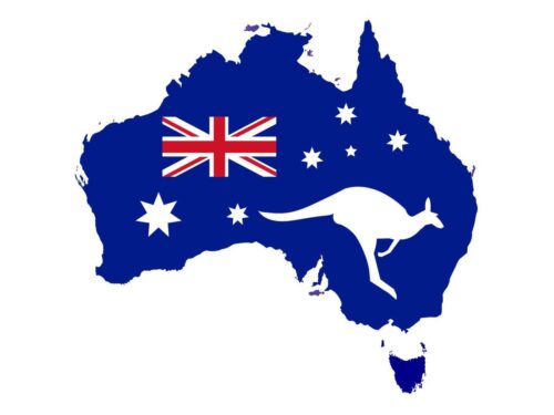australia-flag-and-map-with-kangaroo-symbol-of-country-illustration-vector